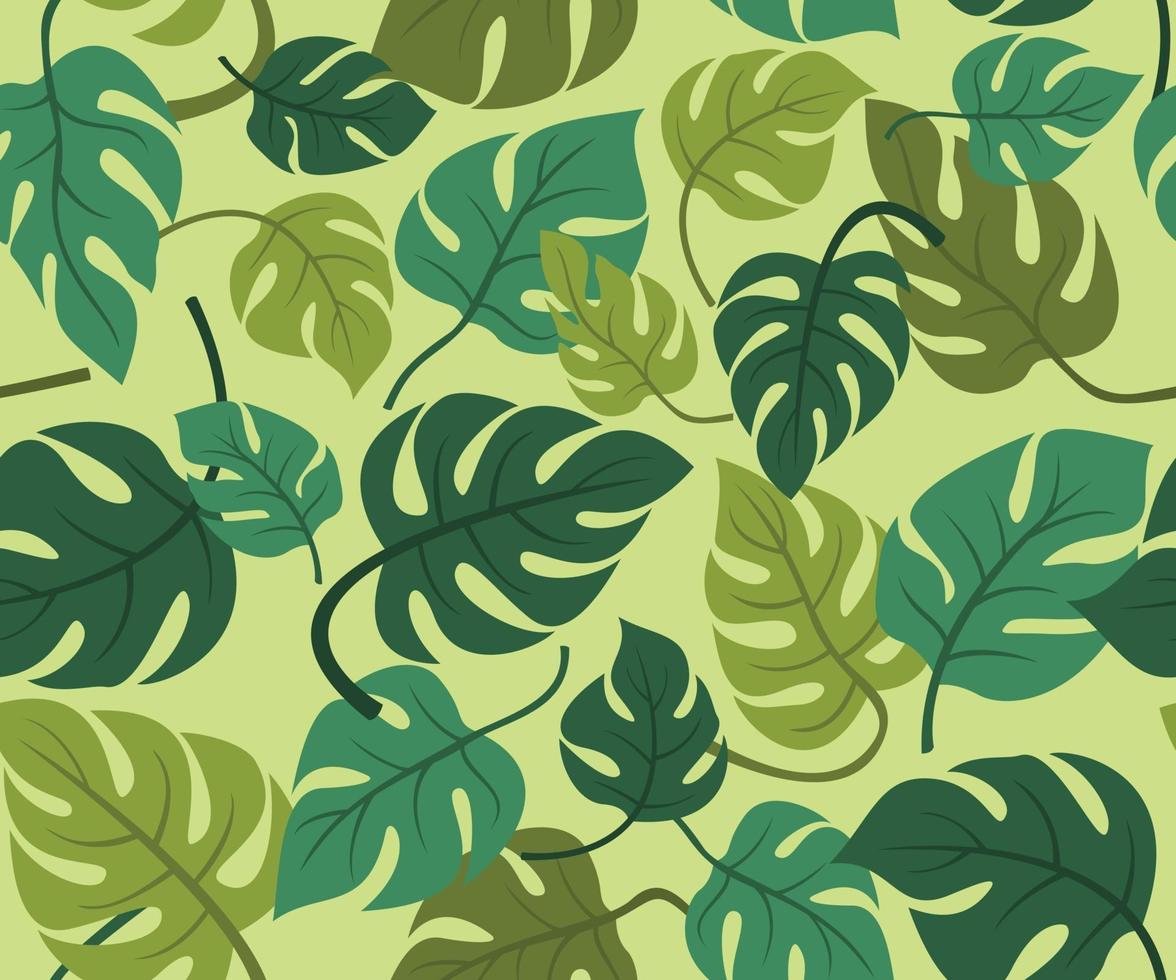 papel de parede padrão sem emenda de folhas de monstera para o plano de fundo de planta tropical. vetor