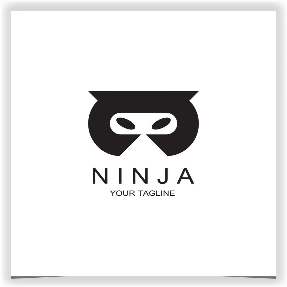 Preto ninja logotipo Prêmio elegante modelo vetor eps 10