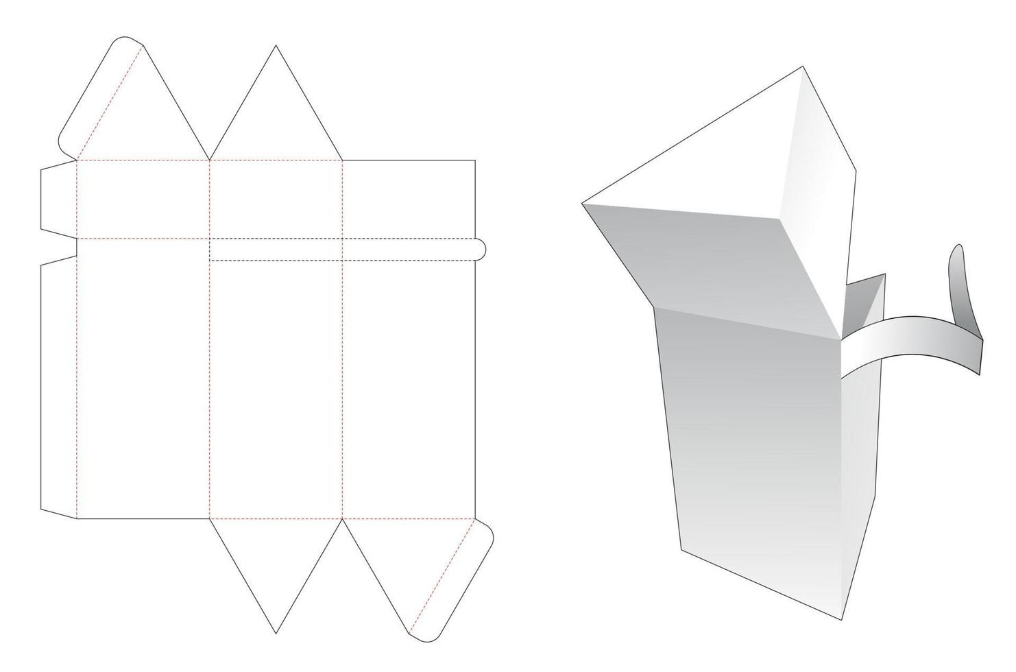 zíper modelo de corte de embalagem em formato triangular vetor