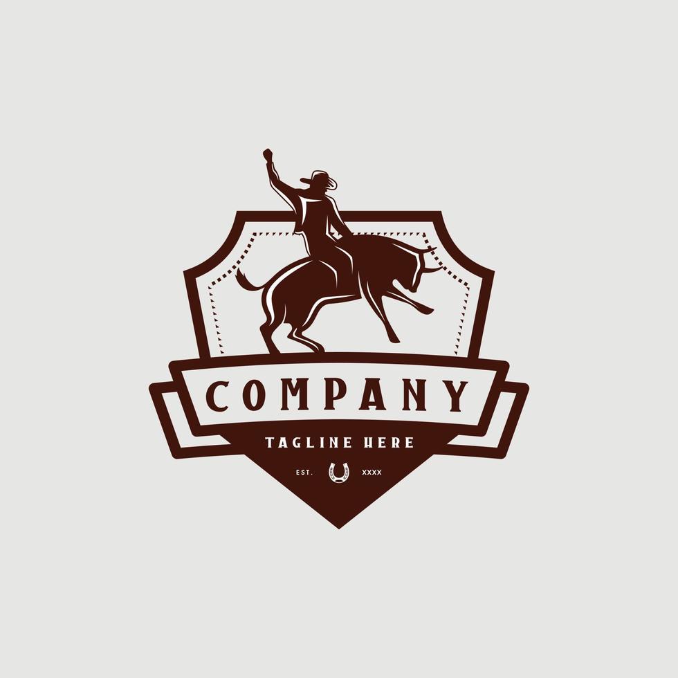 vaqueiro logotipo Projeto. impressionante uma vaqueiro logotipo. uma rodeio vaqueiro logotipo. vetor