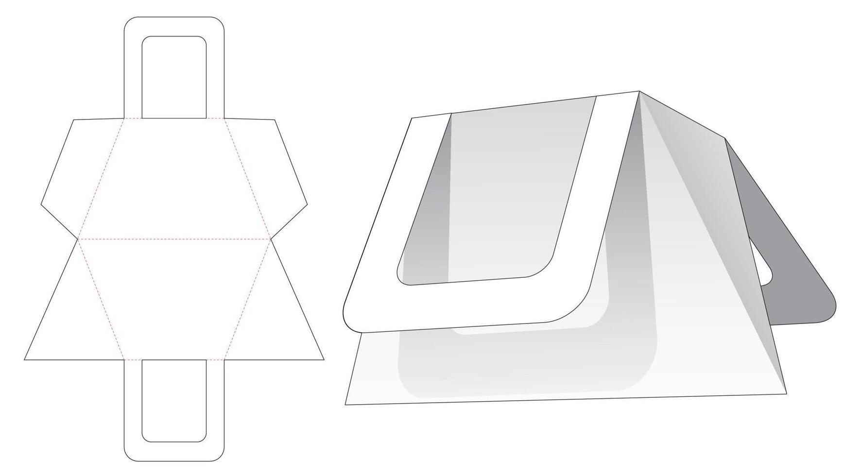 saco trapezoidal em formato triangular com molde de alça cortada vetor