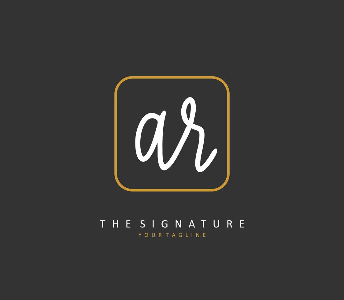 ar inicial carta caligrafia e assinatura logotipo. uma conceito caligrafia inicial logotipo com modelo elemento. vetor