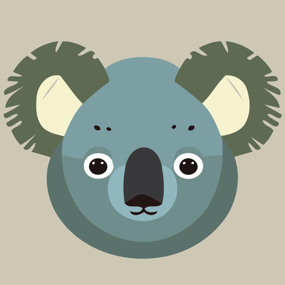 comum coala herbívoro mamífero animal face vetor