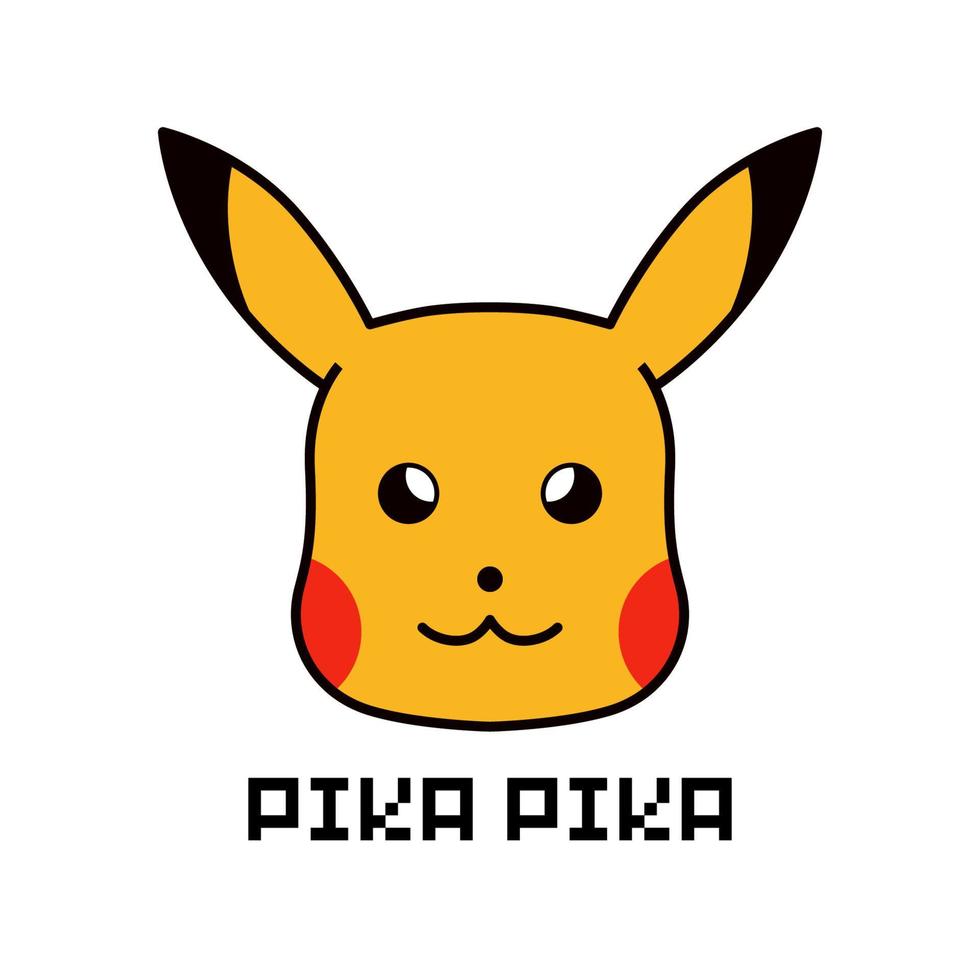 ilustração do Pikachu ventilador arte. adequado para crianças, imprimir, t camisa, adesivo, Projeto elemento. vetor