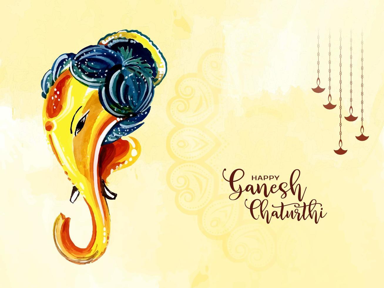 feliz ganesh chaturthi festival religioso fundo Projeto vetor