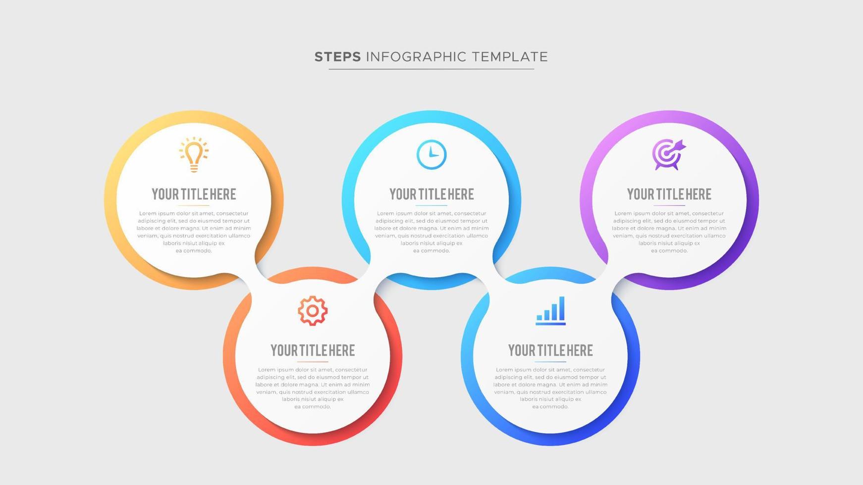 cinco 5 passos opções o negócio infográfico moderno Projeto modelo vetor