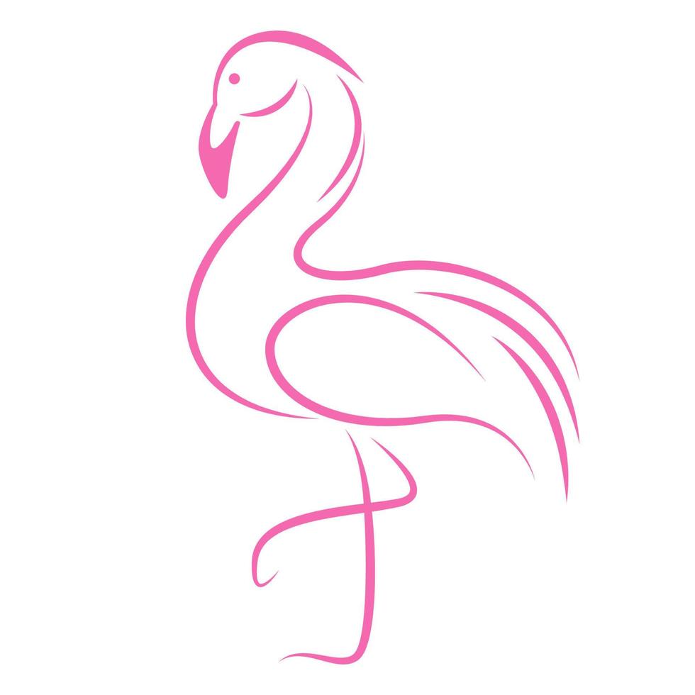 flamingo linha arte Projeto vetor