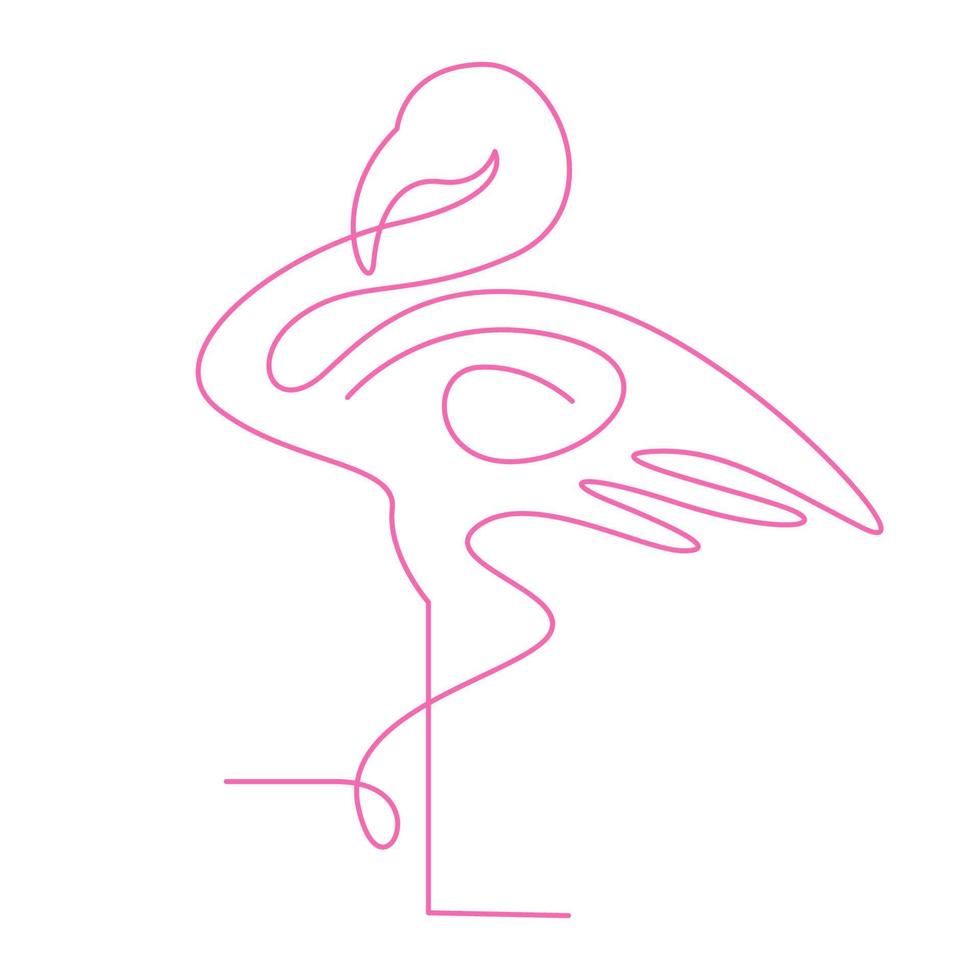 flamingo linha arte Projeto vetor