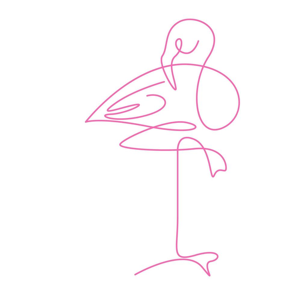 flamingo linha arte Projeto vetor