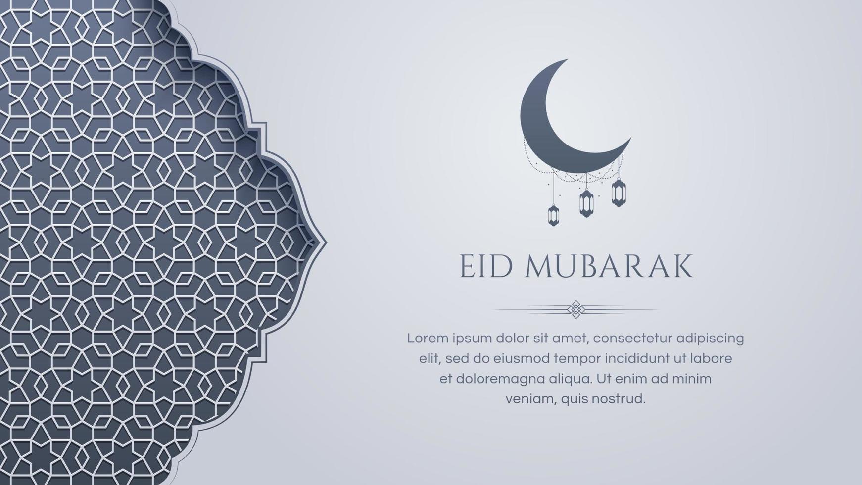 eid Mubarak Ramadã kareem fundo com islâmico árabe enfeite padronizar quadro, Armação vetor