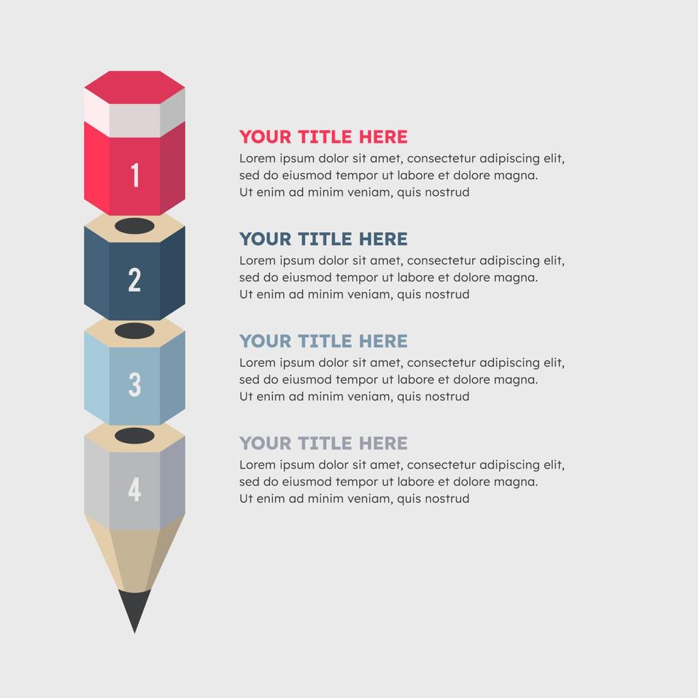 criativo corporativo lápis ilustração infográfico Projeto modelo vetor