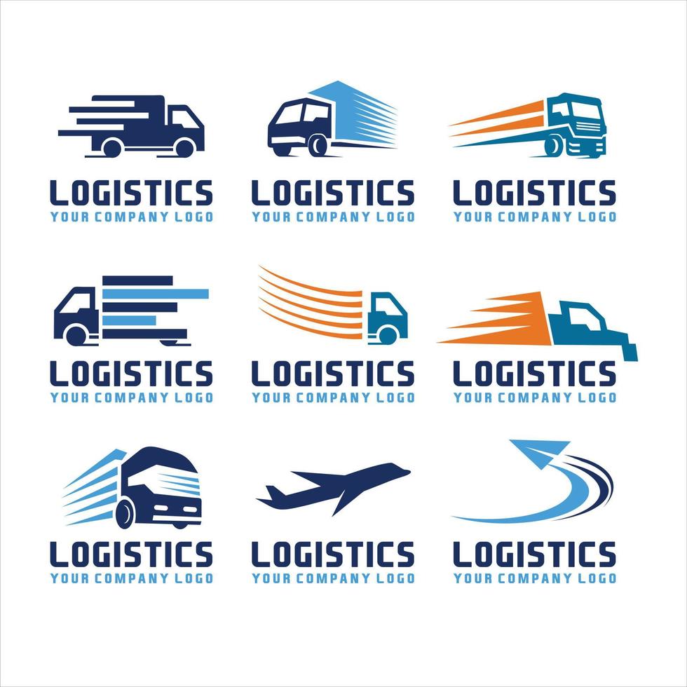 conjunto logística transporte logotipo vetor, velozes Entrega conceito ícone. simples 1 colori compras elemento ilustração. vetor símbolo Projeto a partir de loja coleção.