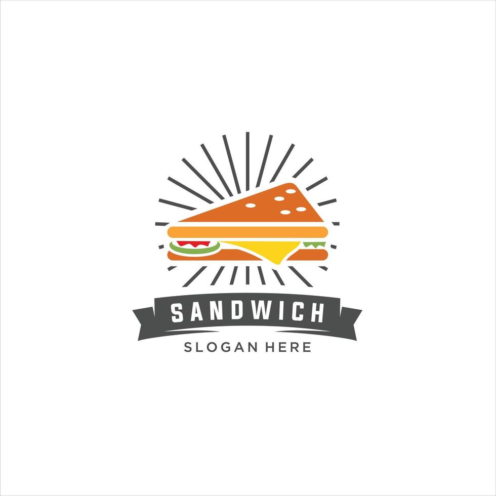 sanduíche logotipo Projeto conceito. adequado sanduíche logotipo. almoço, lanche, brinde. Comida conceito. vetor ilustração