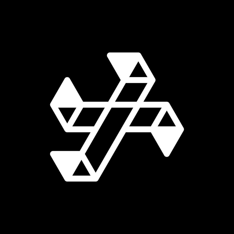carta t Cruz Igreja caixa linha moderno logotipo vetor