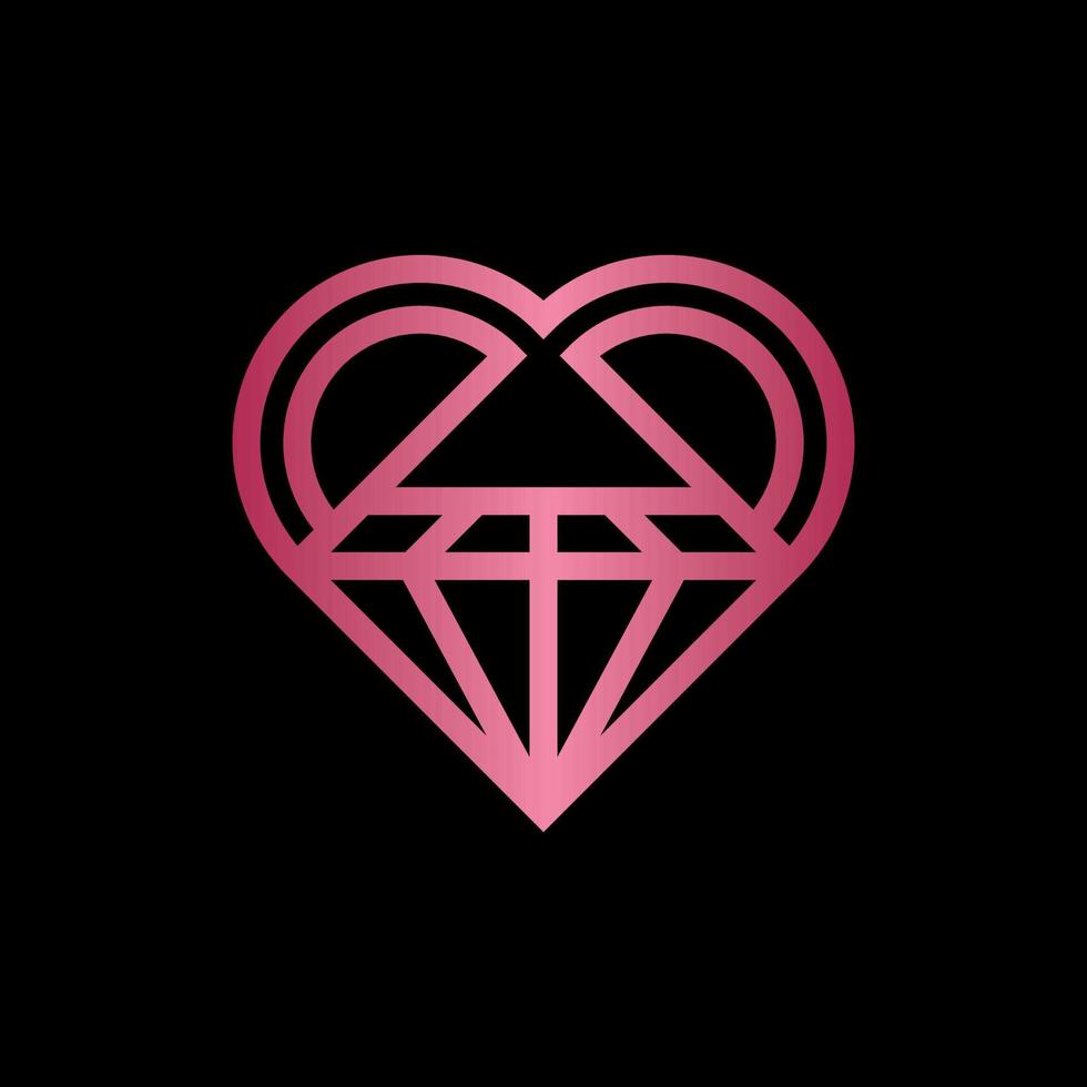 amor diamante linha moderno criativo logotipo vetor