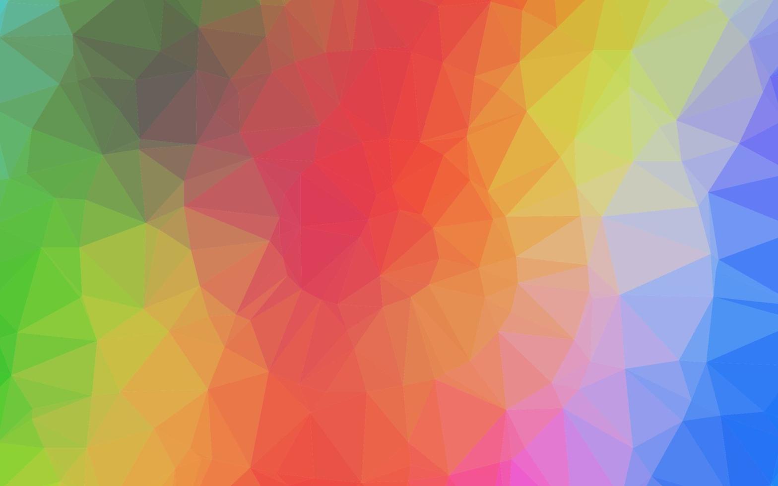 luz multicolor, layout abstrato de polígono de vetor de arco-íris.