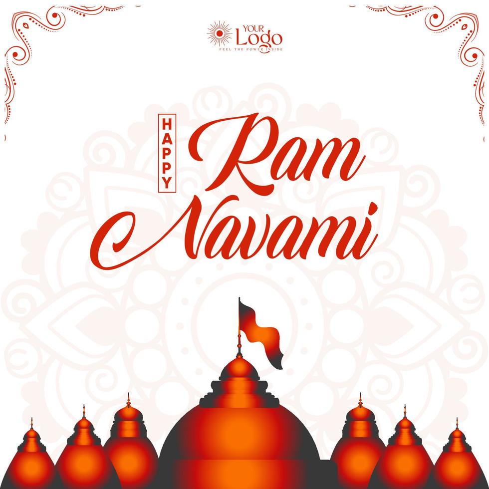 feliz RAM navami saudações fundo indiano hinduísmo festival social meios de comunicação postar Projeto vetor