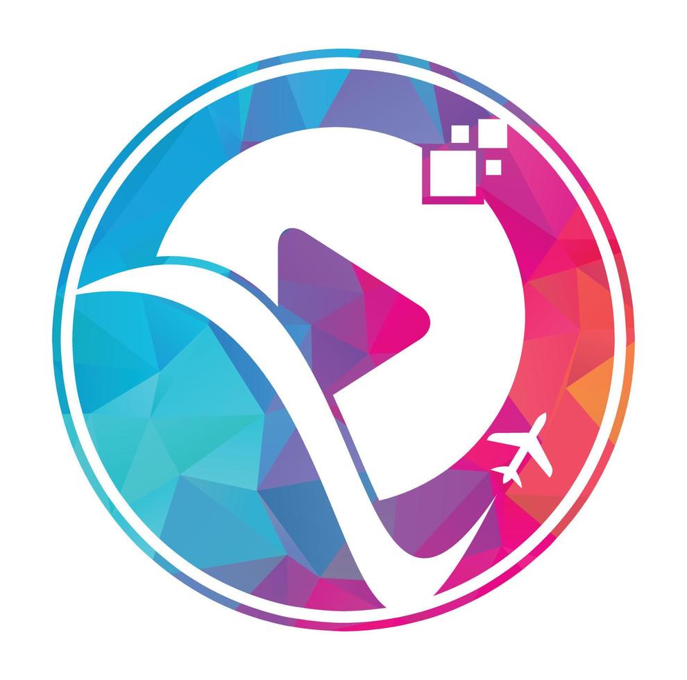 avião jogar botão logotipo Projeto. avião e registro símbolo ou ícone. viagem meios de comunicação logotipo Projeto vetor. vetor