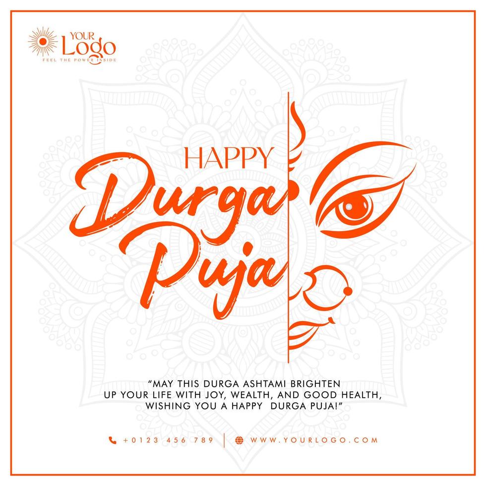 indiano Deus durga dentro feliz durga puja subh navratri postar Projeto dentro hindi vetor