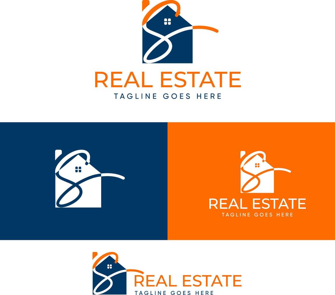 premade casa com alfabeto 's' logotipo Projeto modelos para real Estado e corretores de imóveis vetor