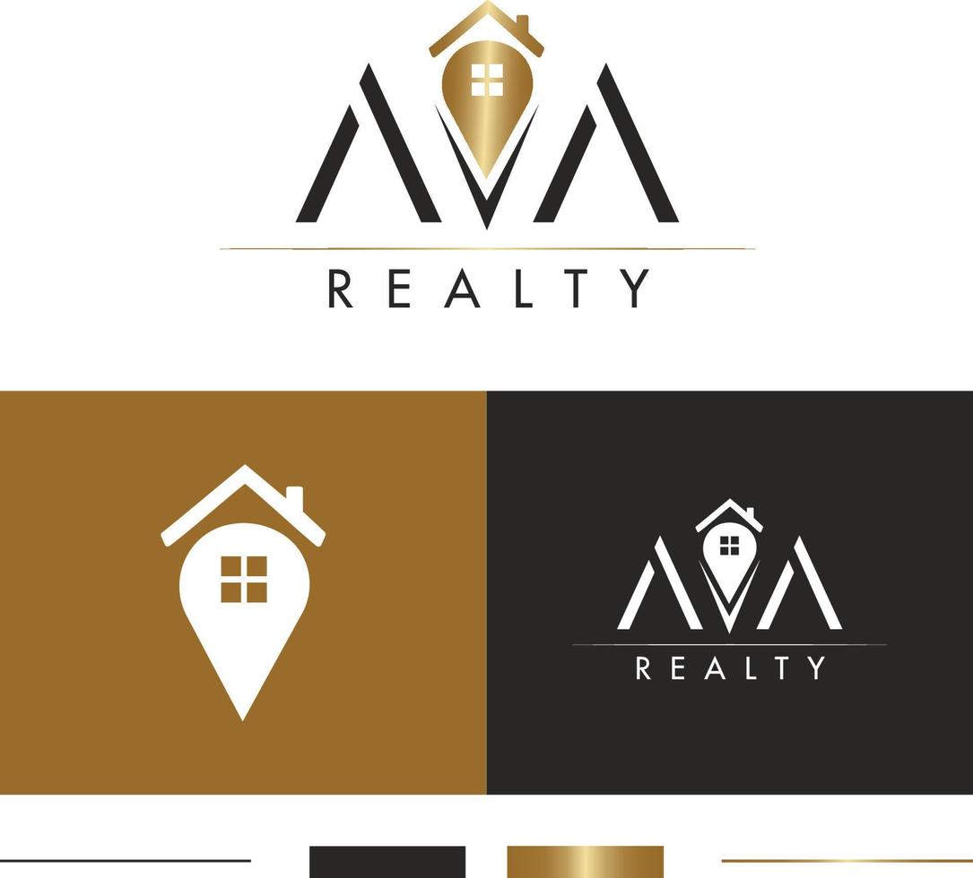 premade dourado e Preto logotipo Projeto modelos para real Estado e corretores de imóveis vetor