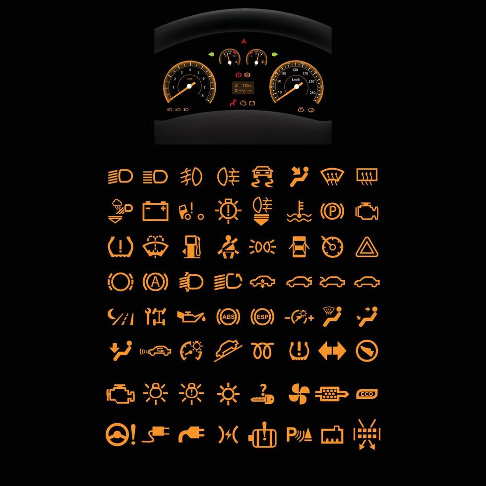 carro painel de controle ícone e símbolo livre vetor carro automóvel painel de controle vetor