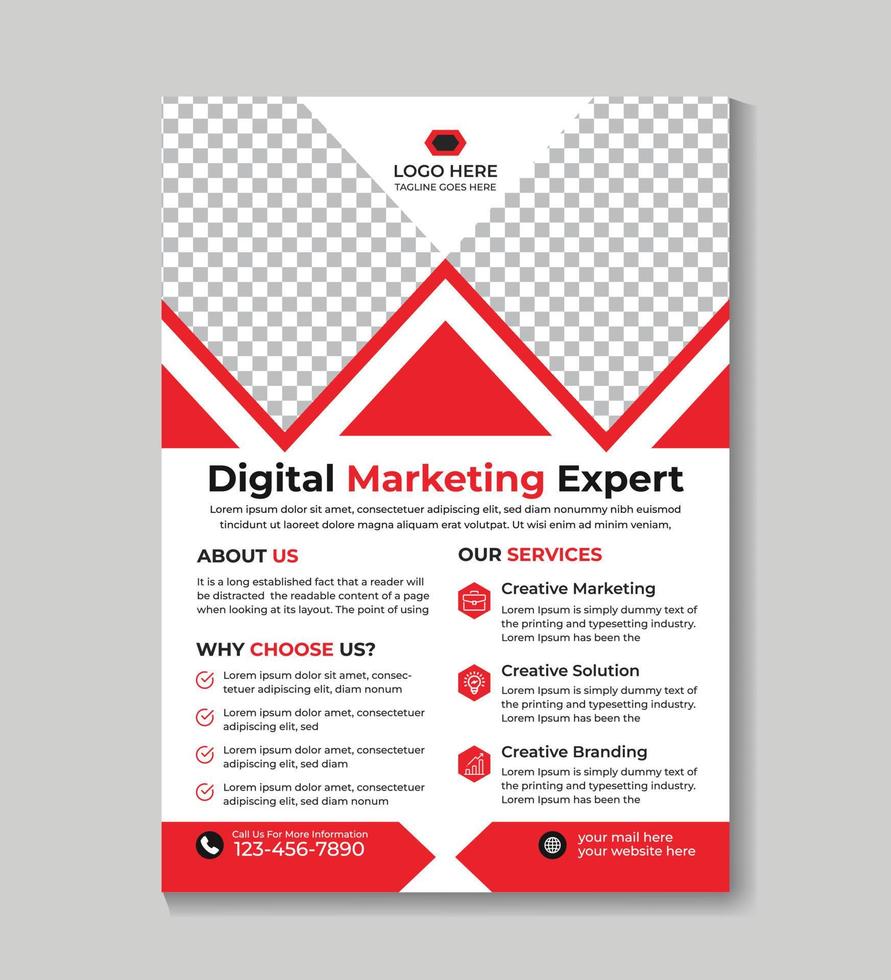 profissional digital marketing folheto Projeto modelo livre vetor