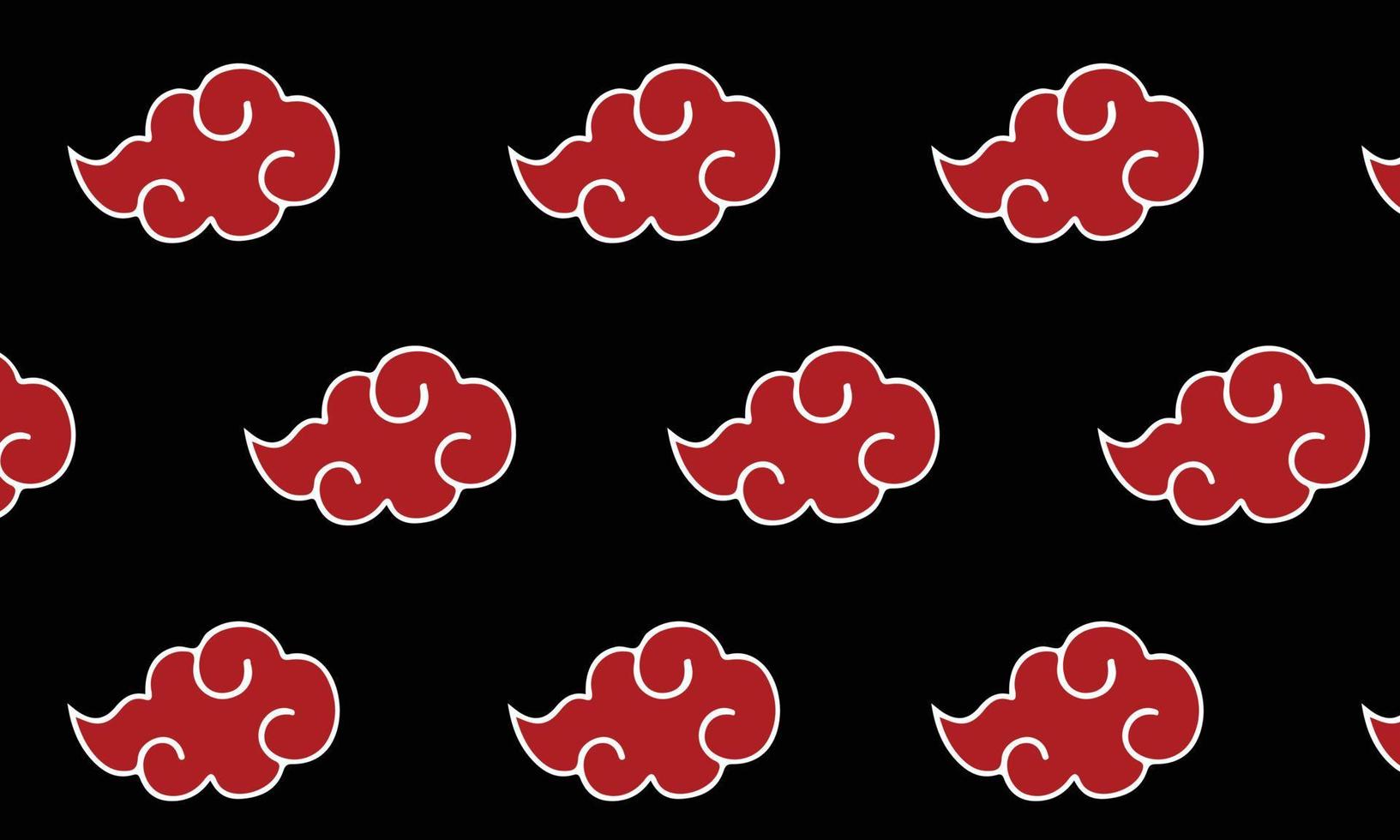 abstrato desatado vermelho nuvem padronizar em Preto fundo. ótimo para imprimir, moda, roupas, tecido, travesseiro, cama Folha Projeto e mais. vetor