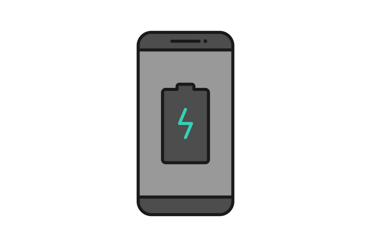 Smartphone bateria notificação vetor ícone placa símbolo, Smartphone e bateria carregar