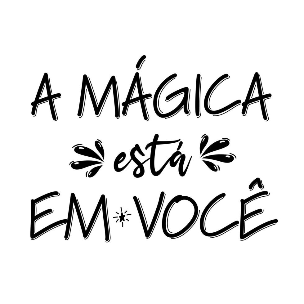 inspirado frase dentro português. tradução - a Magia é dentro você. vetor