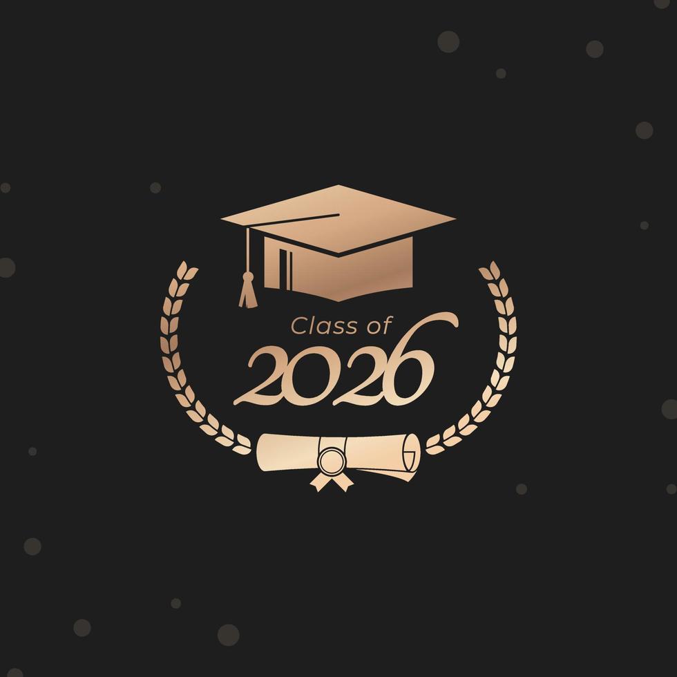 classe do 2026 ano graduação do decorar parabéns com louro guirlanda para escola graduados vetor