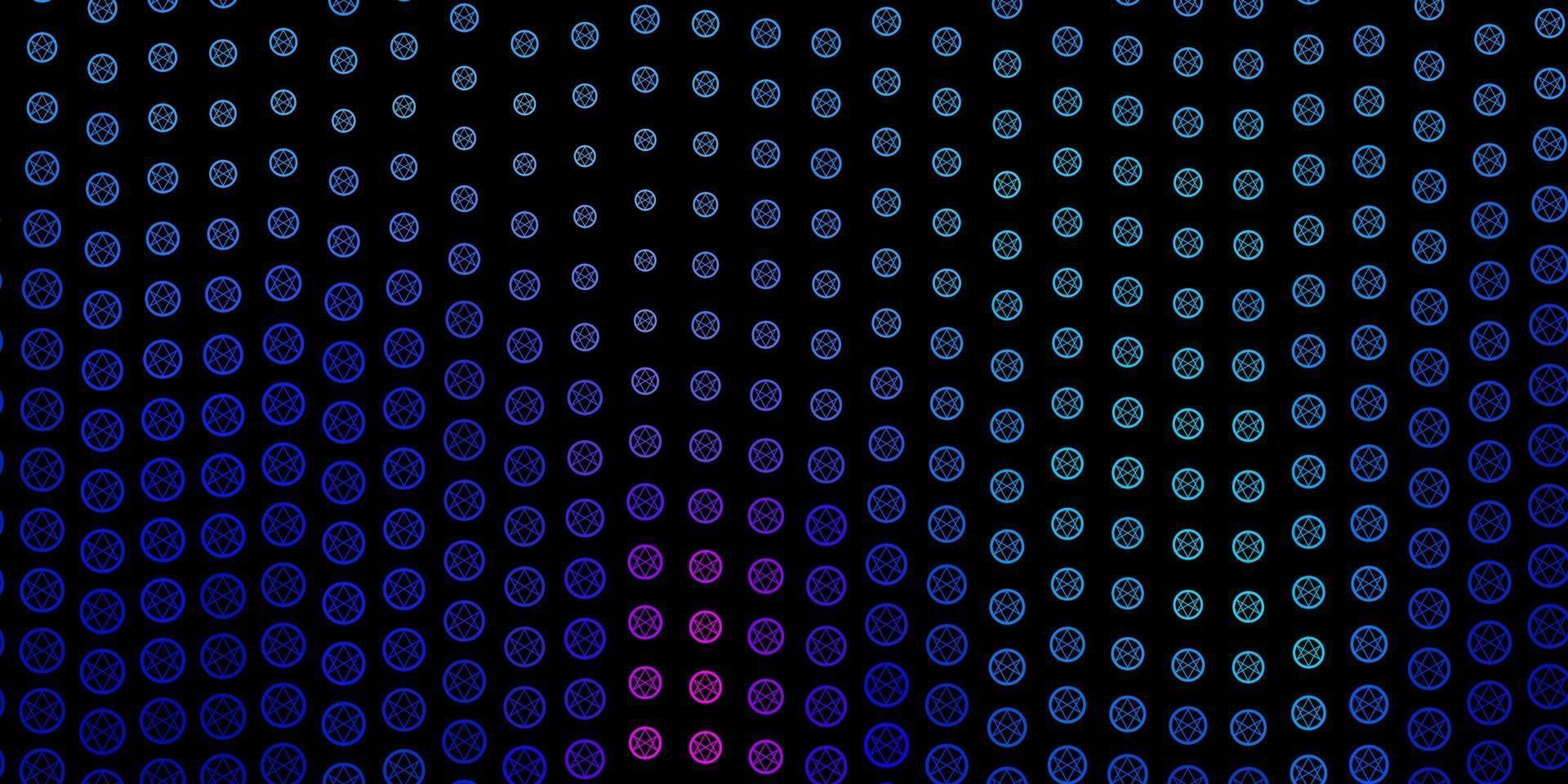 pano de fundo vector azul e vermelho escuro com símbolos de mistério.