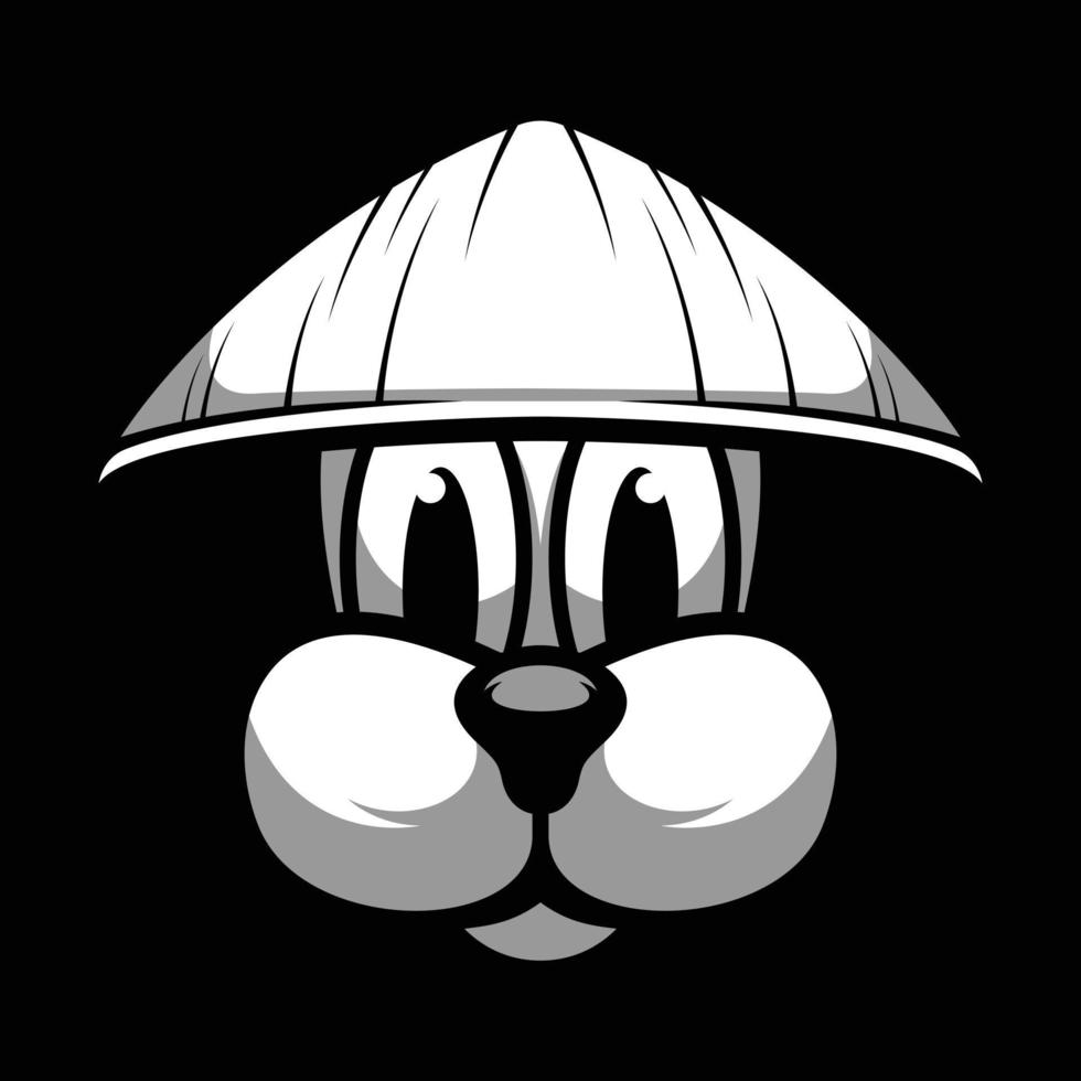 cachorro Preto e branco mascote Projeto vetor