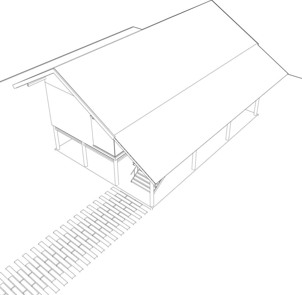 ilustração 3D do projeto de construção vetor