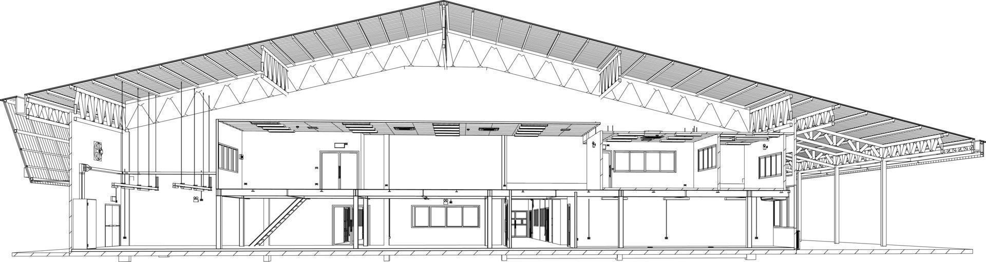 ilustração 3D do projeto de construção vetor