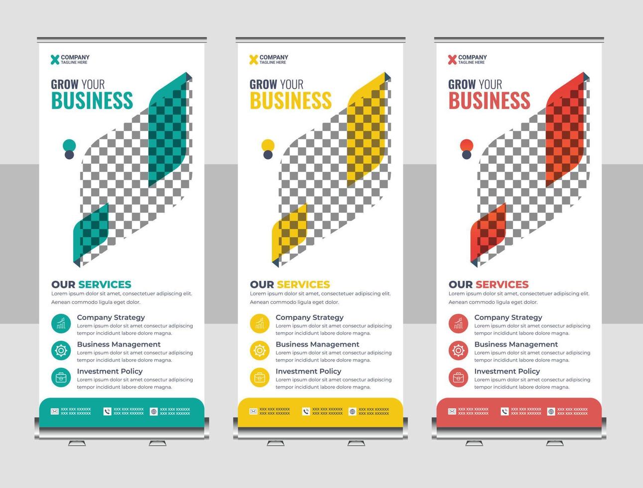 agência de negócios criativa roll up banner design ou pull up banner template vetor