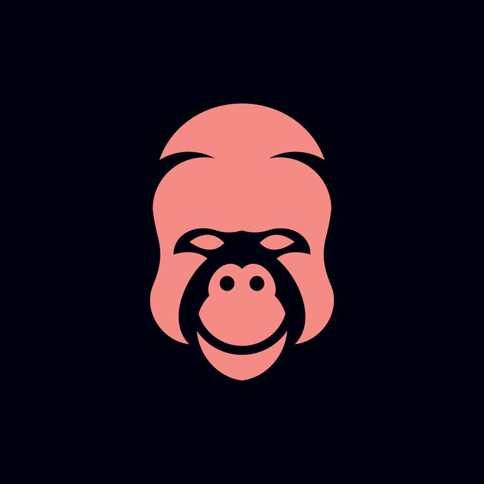 gorila cabeça face moderno silhueta logotipo vetor