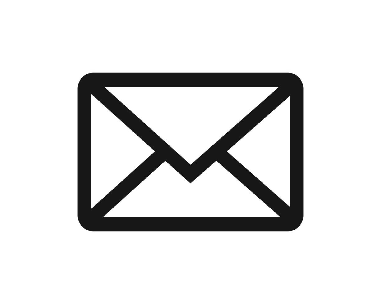 ícone de e-mail isolado no fundo branco vetor