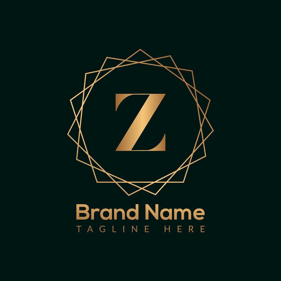 luxo carta z ouro rainha Projeto logotipo. elegante ouro logotipo Projeto consept para boutique, restaurante, Casamento serviço, hotel ou o negócio identidade. vetor