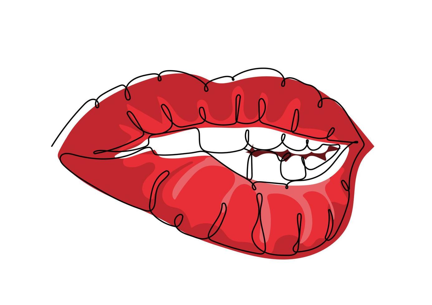 sexy mulher vermelho lábios vetor