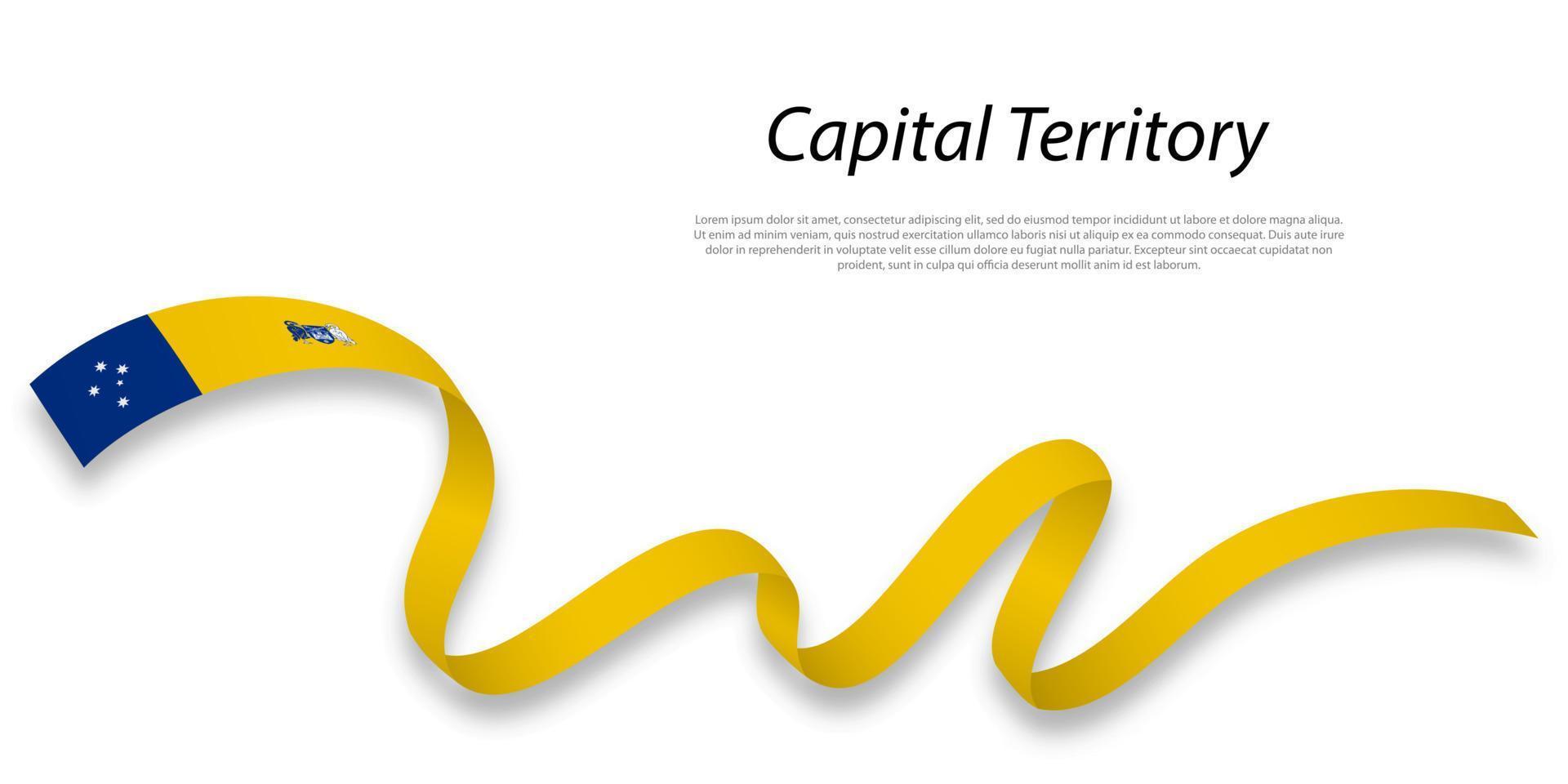 acenando fita ou listra com bandeira do capital território vetor