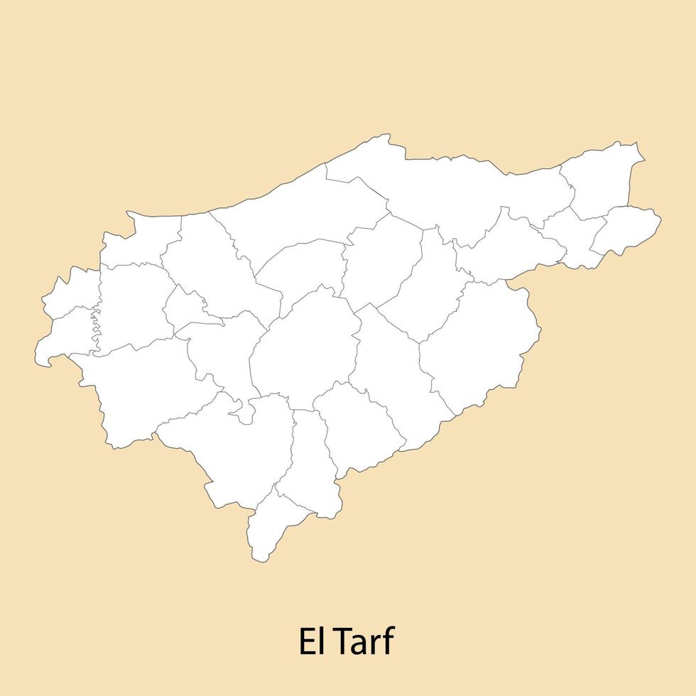Alto qualidade mapa do el tarf é uma província do Argélia vetor