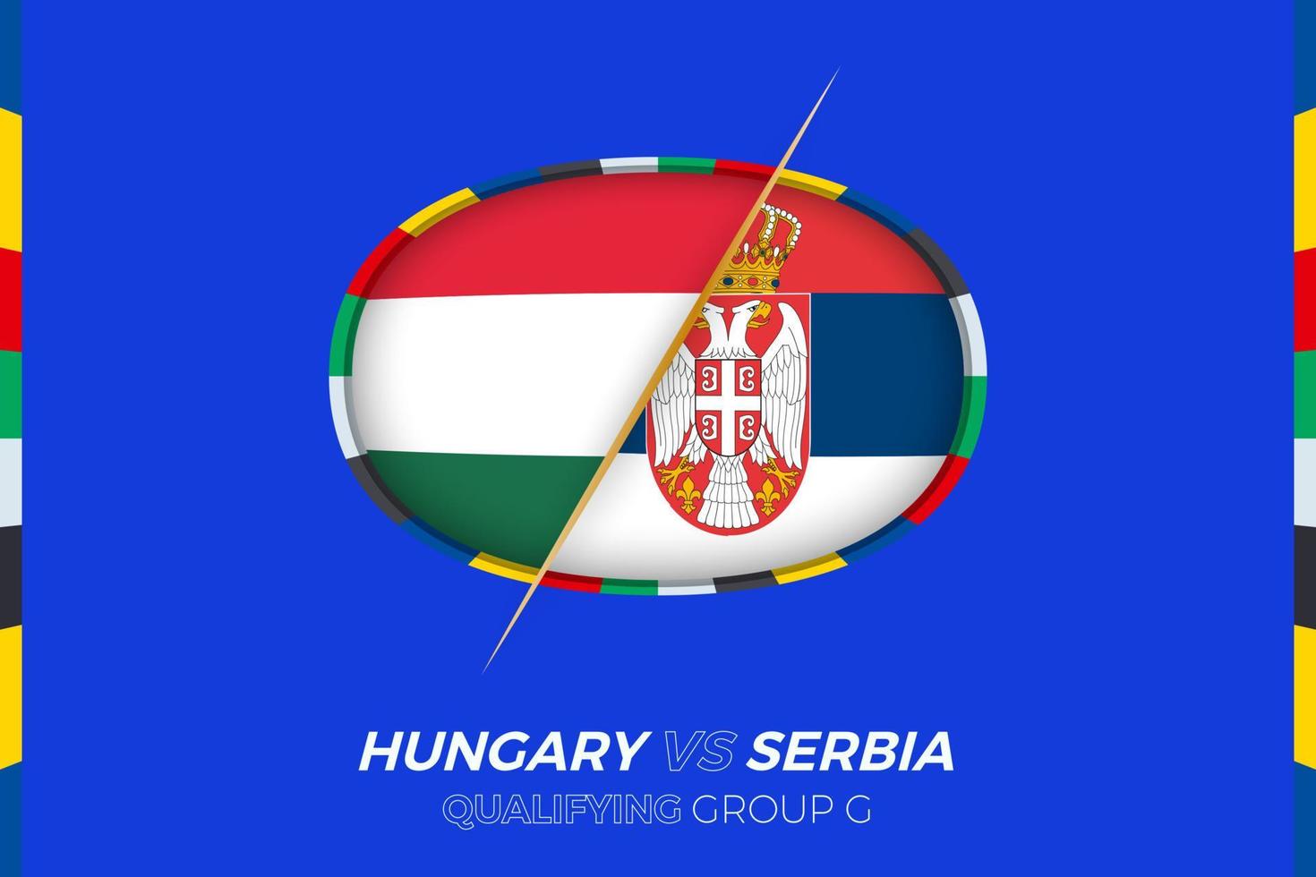 Hungria vs Sérvia ícone para europeu futebol torneio qualificação, grupo g. vetor