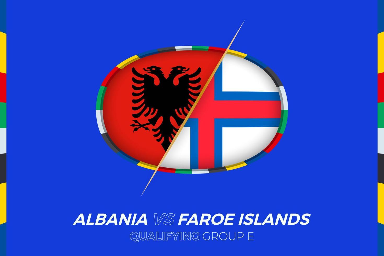 Albânia vs faroé ilhas ícone para europeu futebol torneio qualificação, grupo e. vetor