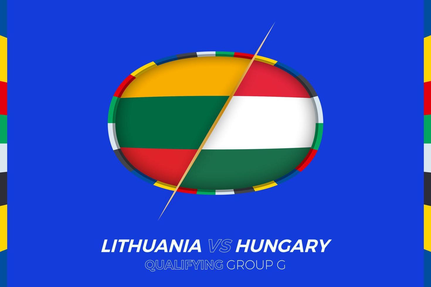 Lituânia vs Hungria ícone para europeu futebol torneio qualificação, grupo g. vetor