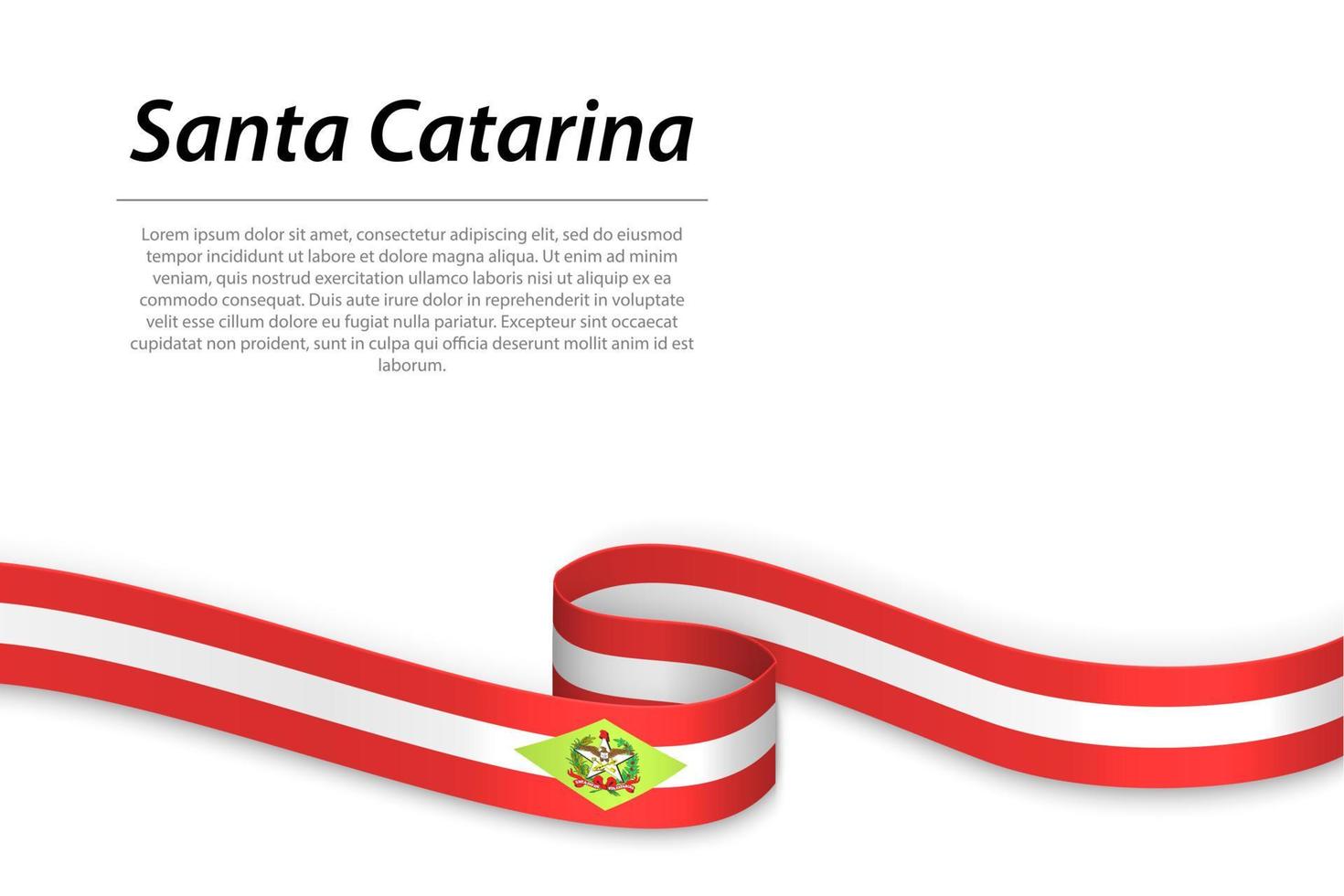 acenando fita ou bandeira com bandeira do santa catarina vetor