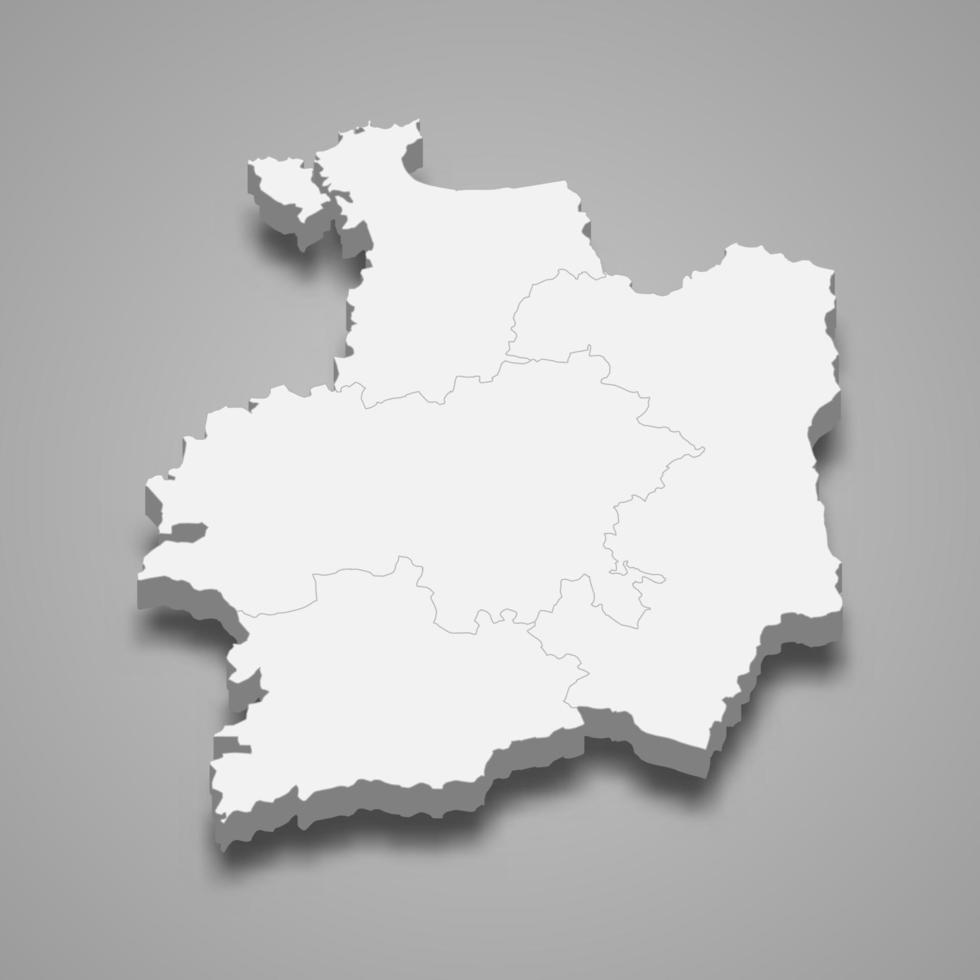 3d isométrico mapa do ille-et-vilaine é uma departamento dentro França vetor