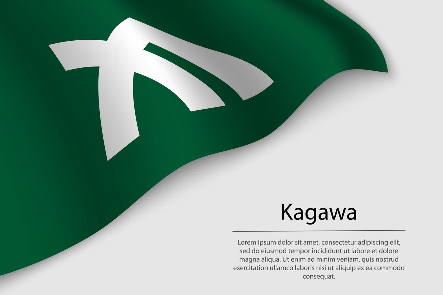 onda bandeira do kagawa é uma região do Japão vetor