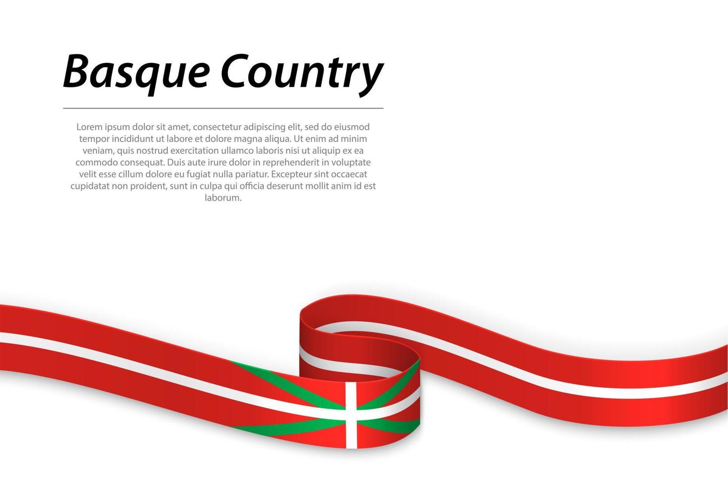 acenando fita ou bandeira com bandeira do basco país vetor