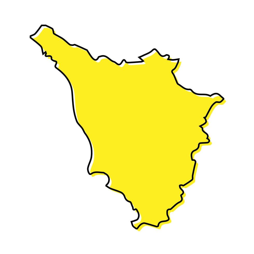 simples esboço mapa do Toscana é uma região do Itália vetor
